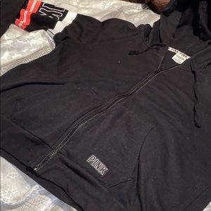 PINK brand front zipper long sleeve hoodie
